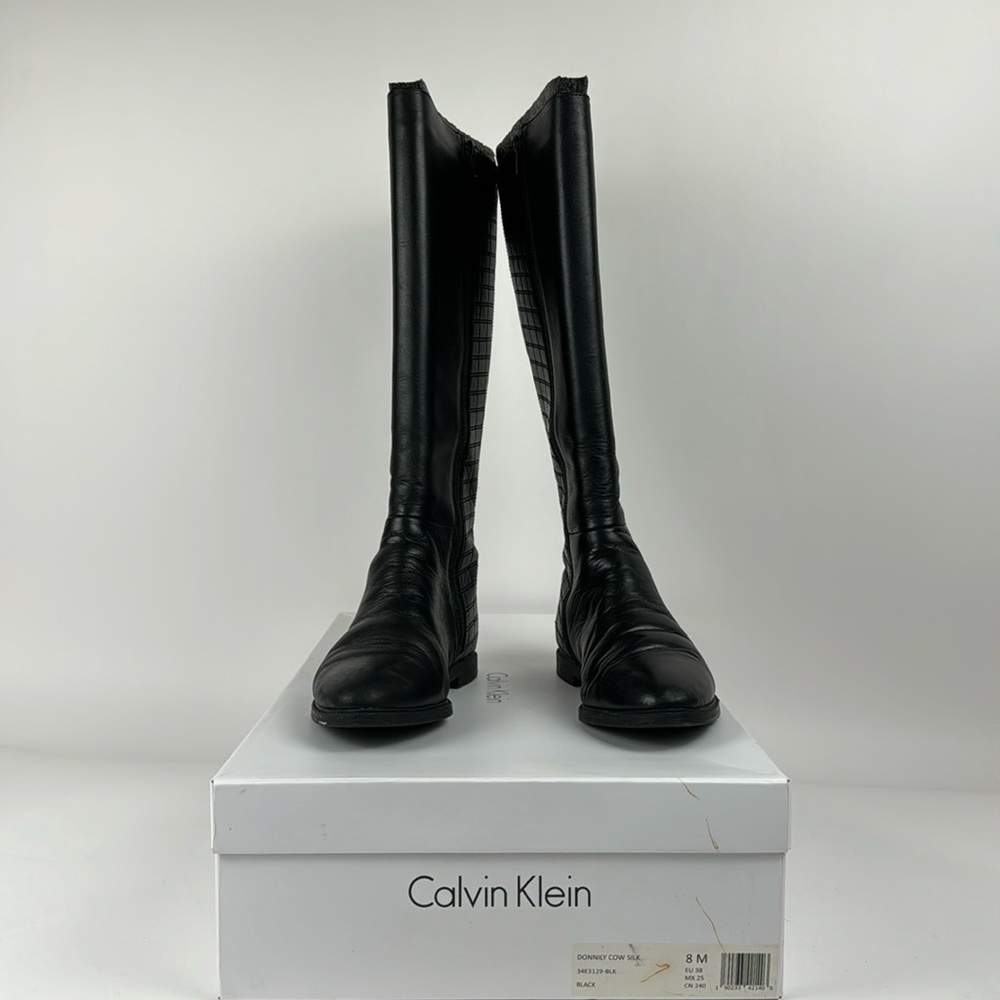 Calvin Klein knee high boots- black- size 8; pre used